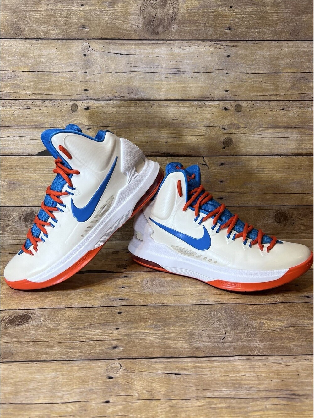 Nike KD 5 Home 2012 554988-100 Sneakers White Blue and Orange Colourway Size 9